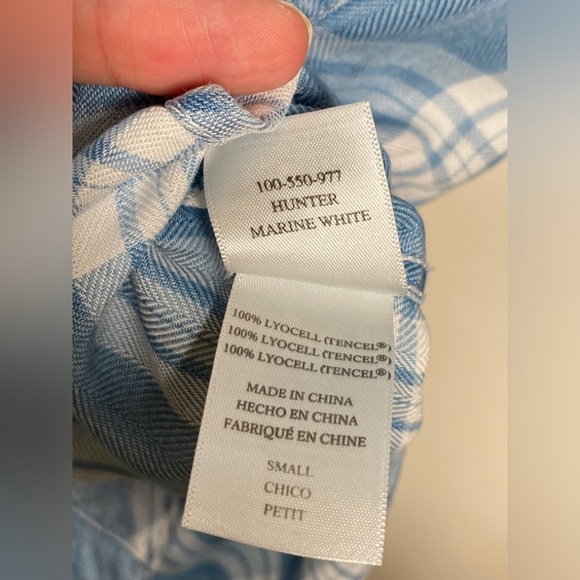 Rails Hunter Plaid Long Sleeve Button Down Shirt // Marine White - Picture 11 of 11